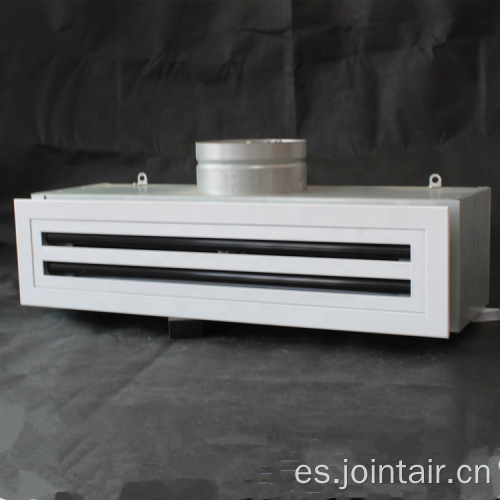 Difusor de aire lineal de suministro de aluminio con caja de plenum
